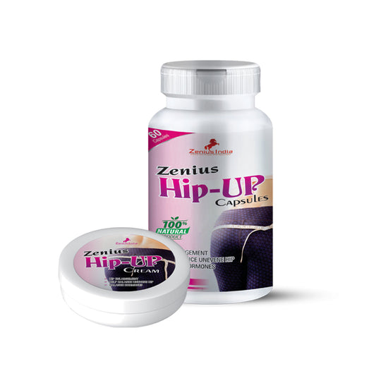 Zenius Hip Up Butt Enlargement medicine & Hips enlargement kit for Women's - 60 Capsules & 50g Cream Zenius India