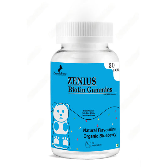 Zenius Biotin Gummies Strengthen Your Hair and Nails (Blueberry Flavour)