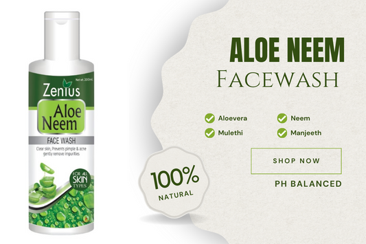 Zenius Aloe Neem Facewash for Oily & Dry Skin, Face Wash for Acne