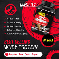 Zenius Whey Protein with banana flavor for Sculpt Your Ideal Physique with Ease - 1Kg - Zenius India