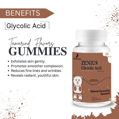 Zenius Tangy Glycolic Acid Tamarind Gummies: Revitalize Your Skin