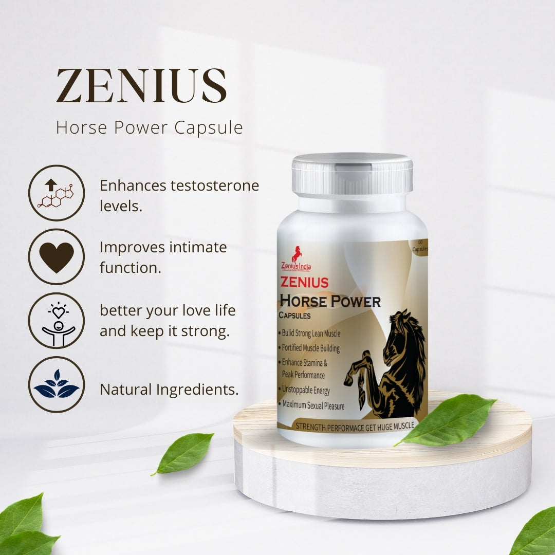 Zenius Horse Power Capsule for Men Sensual Health Medicine - 60 Capsules - Zenius India