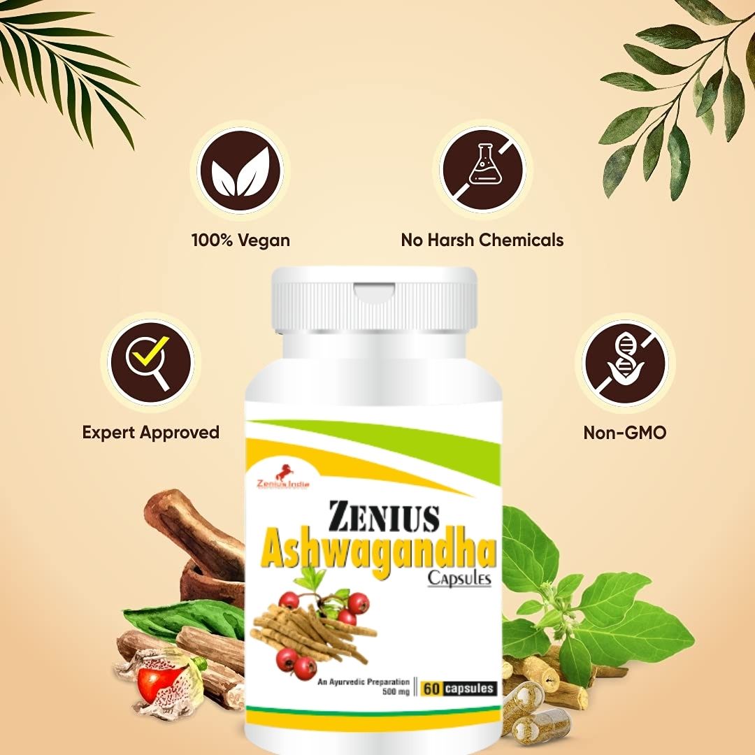 Zenius Ashwagandha Capsule for Immunity Booster, Reduces Stress & Anexity in Men & Women - Zenius India