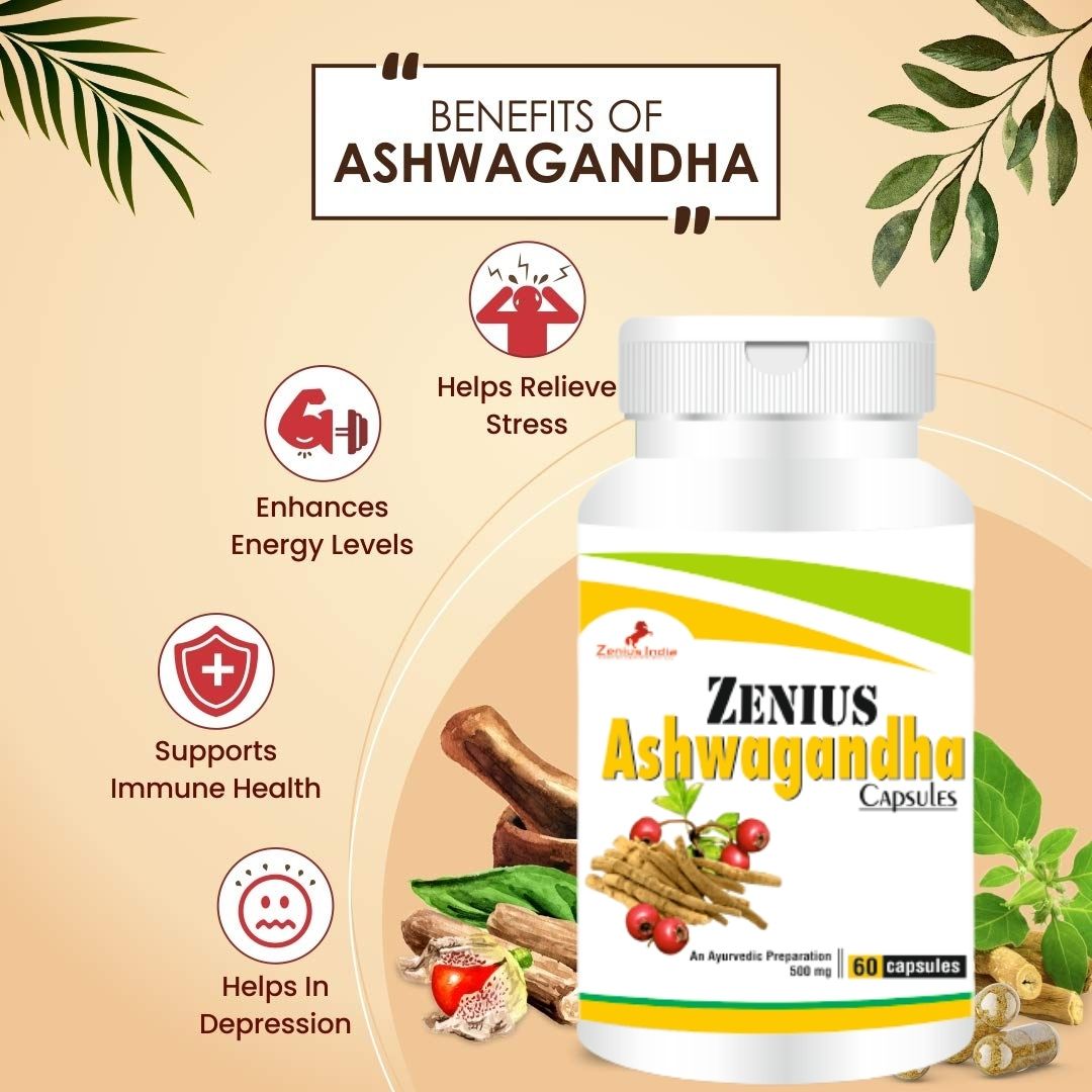 Zenius Ashwagandha Capsule for Immunity Booster, Reduces Stress & Anexity in Men & Women - Zenius India