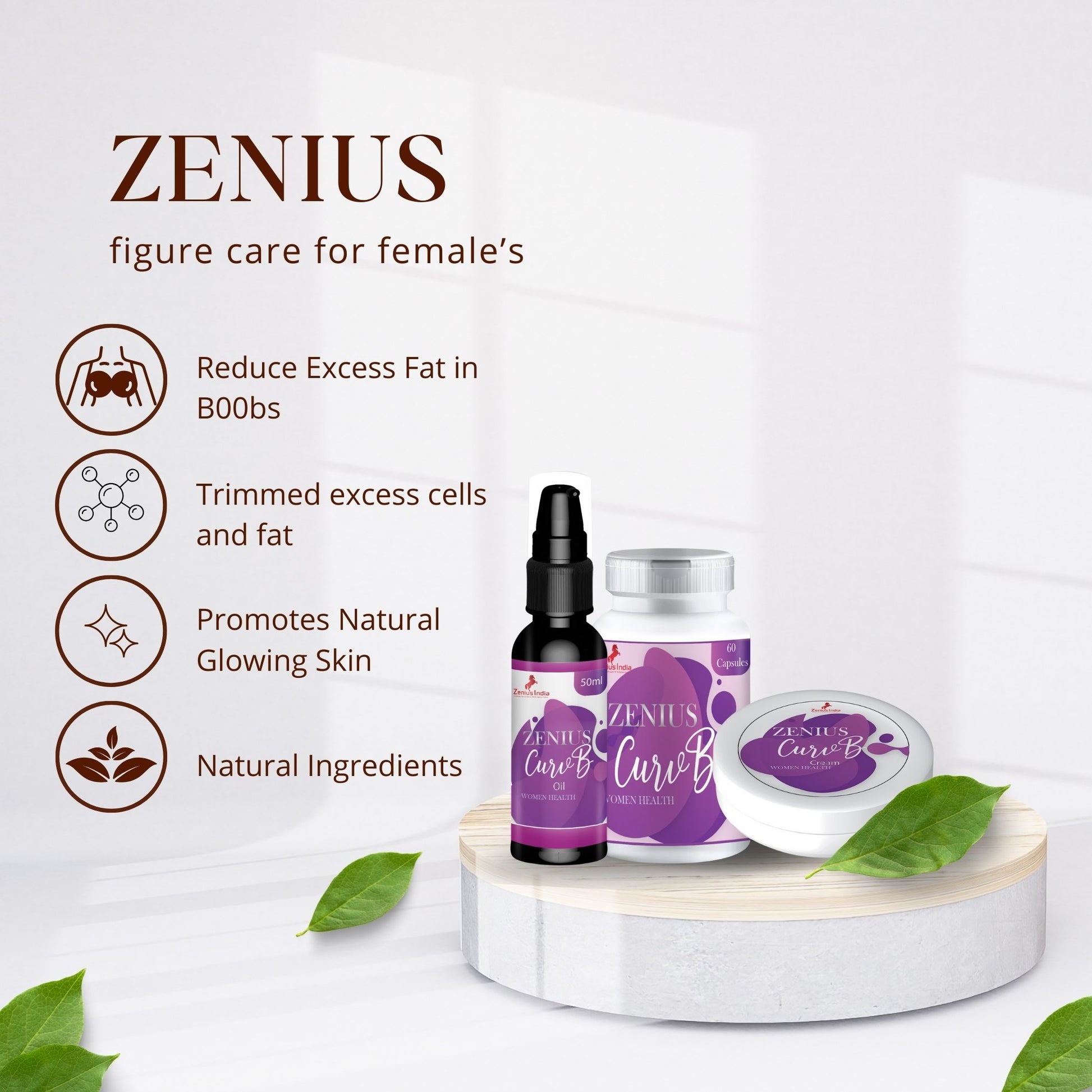 Zenius Curv B Brest Reduction Combo for Women's Helps To Reduce heavy Breast - Zenius India