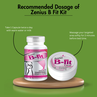 Zenius B Fit Kit for breast enlargement & Breast growth for Women's - 60 Capsules and 50gm Cream - Zenius India