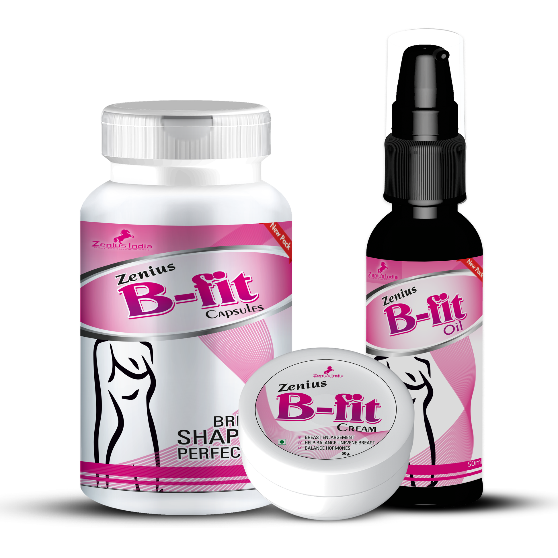 Zenius B Fit Combo for Breast enlargement & Breast increase medicine for Women's Helps to Improve Breast Size Naturally - Zenius India