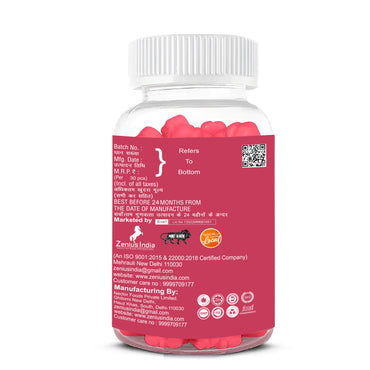 Zenius Biotin Vitamin Beauty Wellness Gummies for Hair, Skin and Nails (Cranberry Flavor) - 30 Days Pack - Zenius India