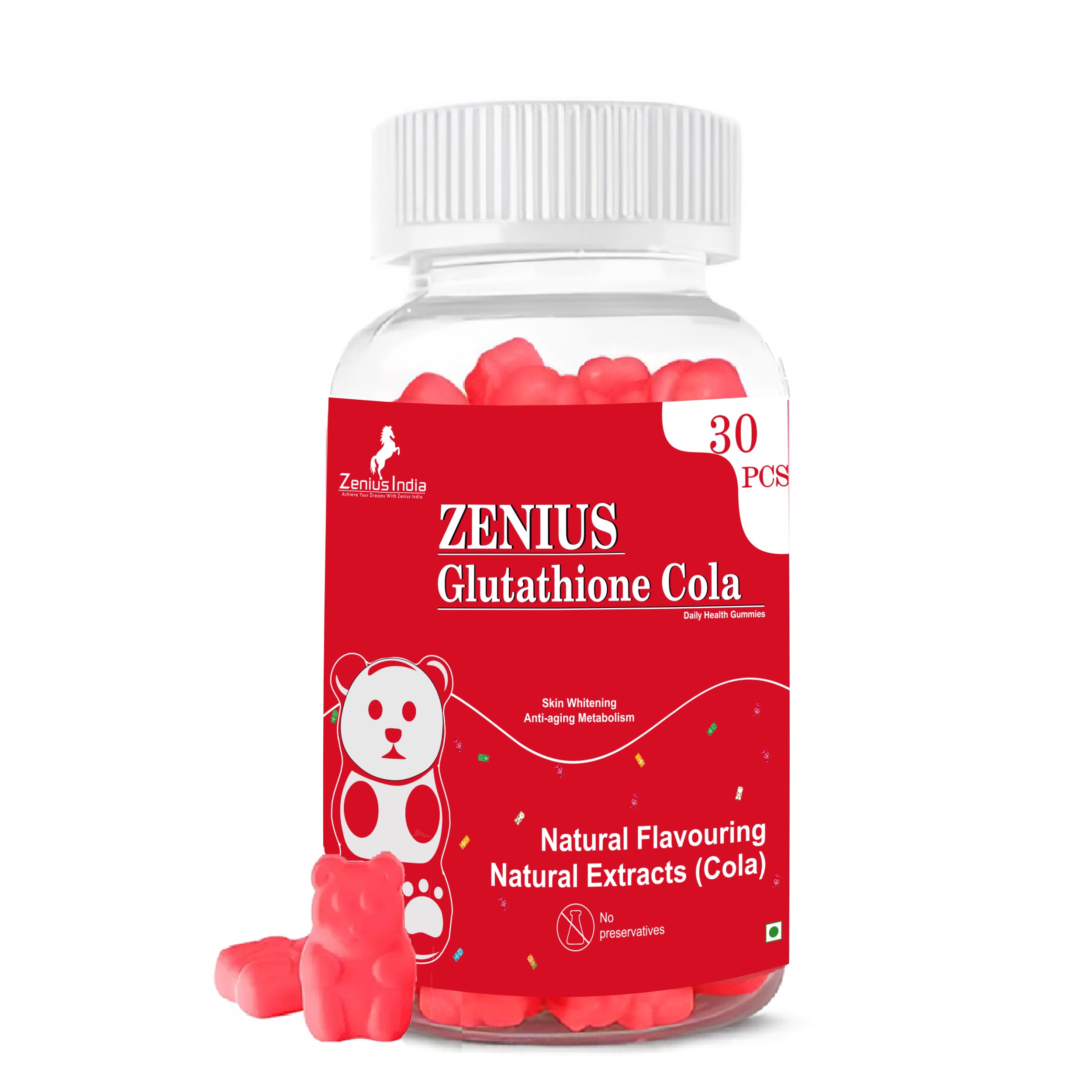 Zenius Gummies Glutathione Cola Flavor Gummies for Skin Brightening - 30 Gummies - Zenius India