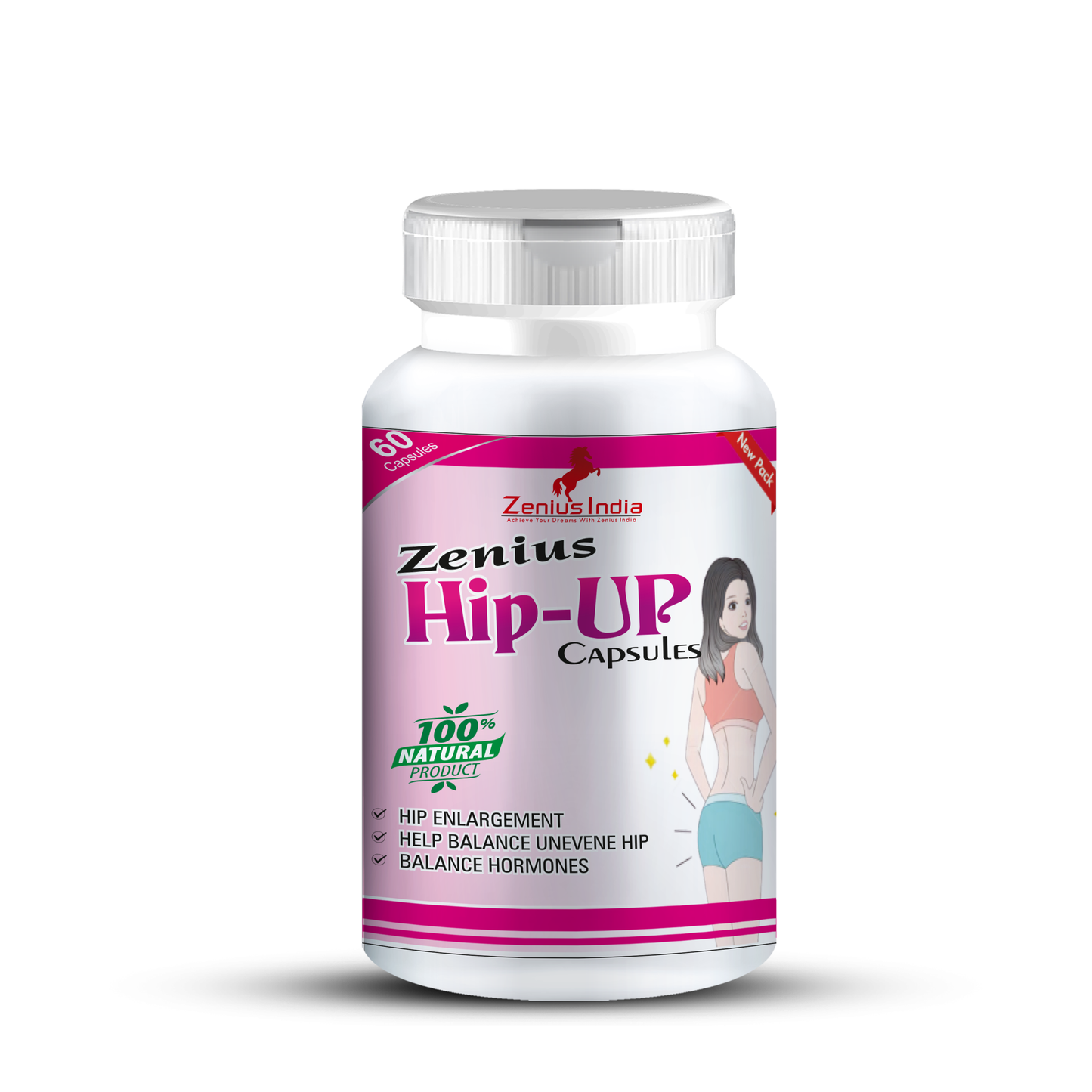 Zenius Hip-Up Capsule - Hips, Butt Enlargement medicine - 60 Capsules - Zenius India