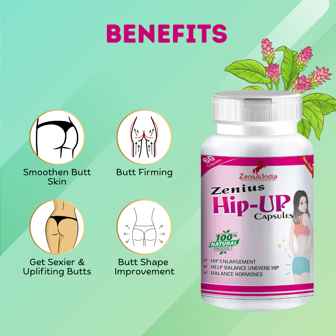 Zenius Hip-Up Capsule - Hips, Butt Enlargement medicine - 60 Capsules - Zenius India