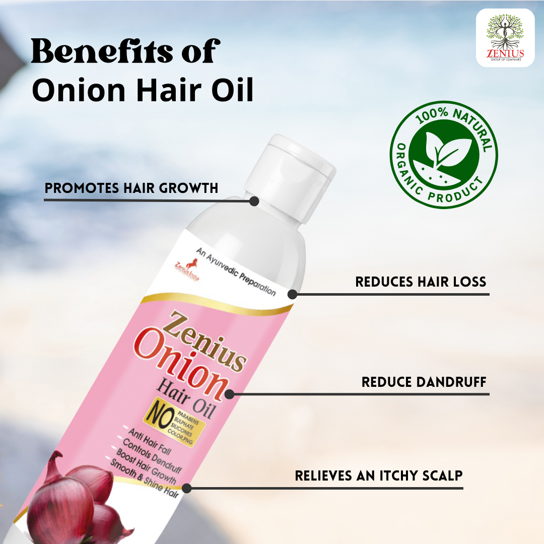 Zenius Onion Hair Oil for Hair Fall Control - 200ml Oil - Zenius India