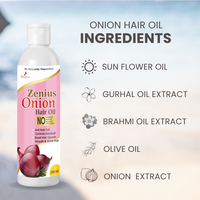 Zenius Onion Hair Oil for Hair Fall Control - 200ml Oil - Zenius India