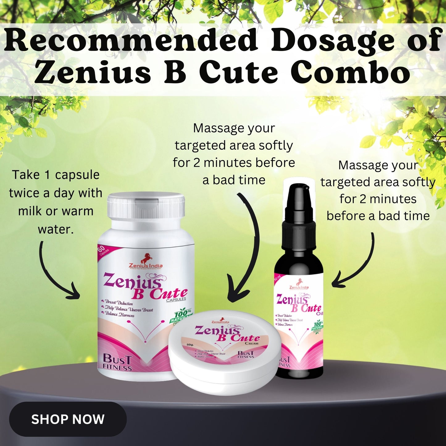 Zenius B Cute for breast reduction & Breast Tightening Combo for Women’s - Zenius India