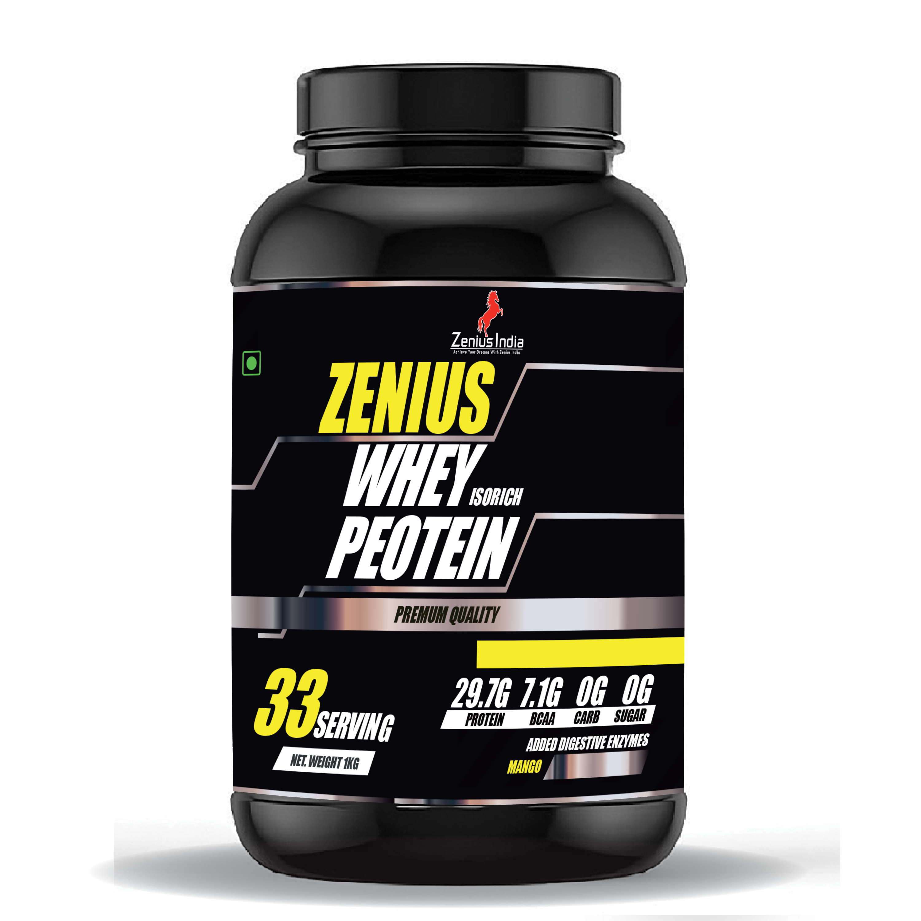 Zenius Whey Protein with Mango flavor for Maximize Muscle Growth, Unleash Your Potential - 1Kg - Zenius India