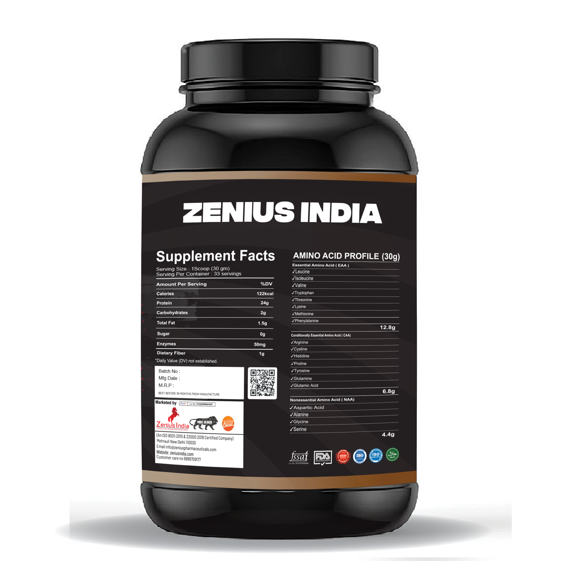 Zenius Whey Protein with Double Rich Chocolate Flavor Achieve Your Muscle-Building - 1Kg - Zenius India