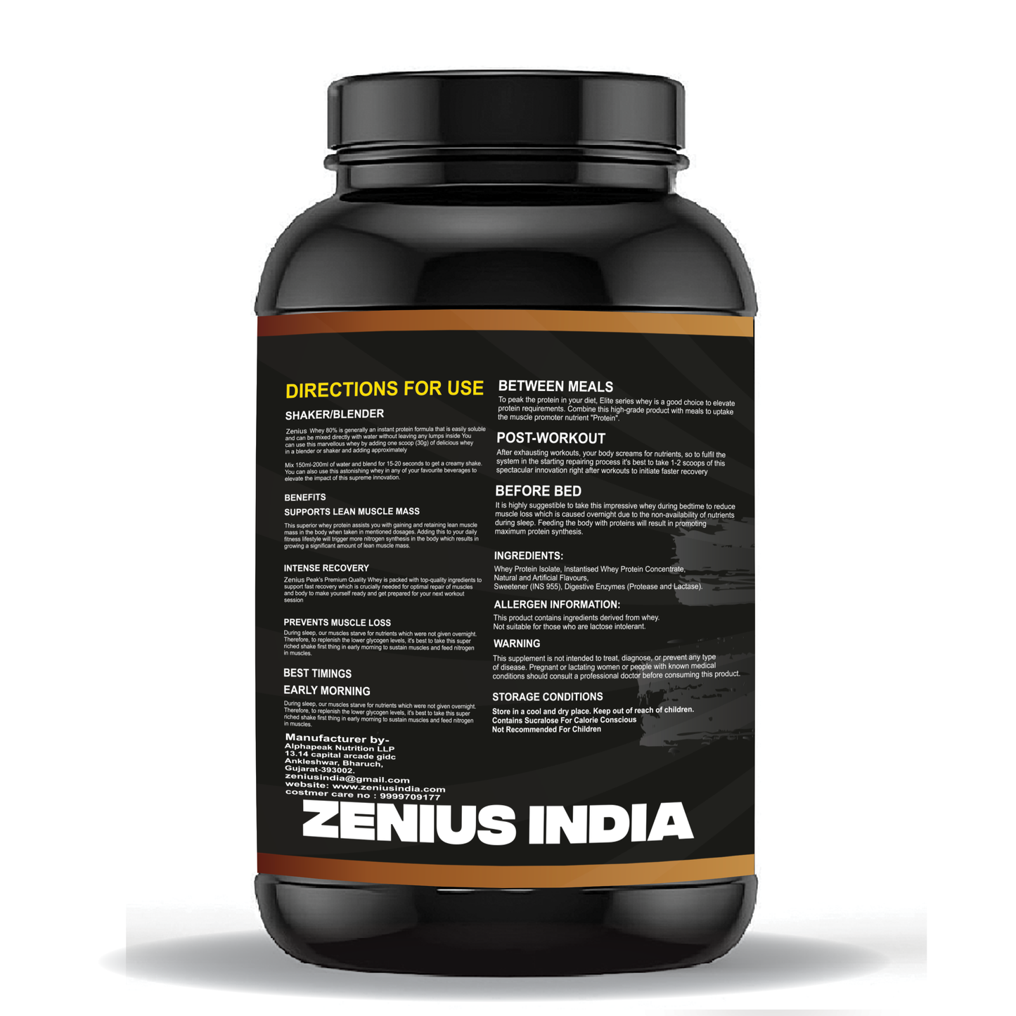 Zenius Whey Protein with Kulfi Flavor for Muscle Support & Muscle Growth - 1Kg - Zenius India