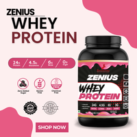 Zenius Whey Protein with Chocolate Ice Cream Flavor for Stronger Muscles - 1Kg - Zenius India