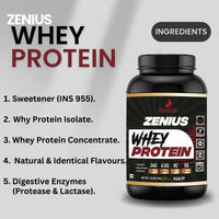 Zenius Whey Protein with Kulfi Flavor for Muscle Support & Muscle Growth - 1Kg - Zenius India