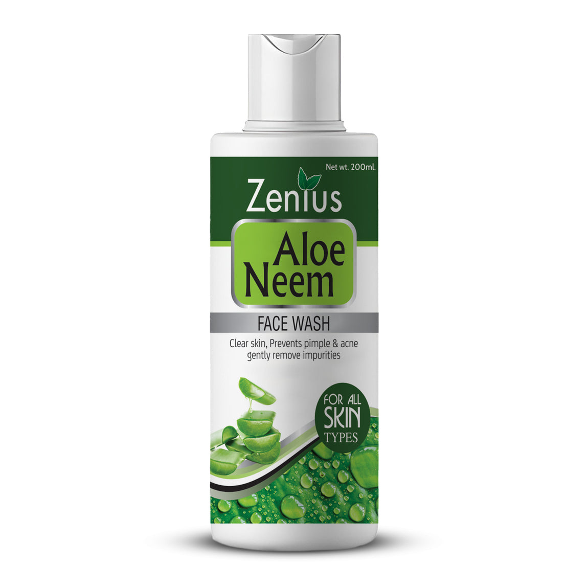 Zenius Aloe Neem Facewash for oily & dry skin, face wash for acne - 200ml - Zenius India