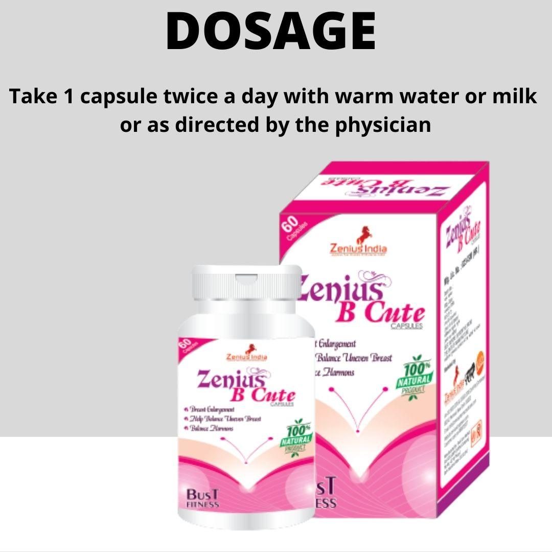 Zenius B Cute Capsule for breast reduction & tightening medicine for Women - 60 Capsules Zenius India