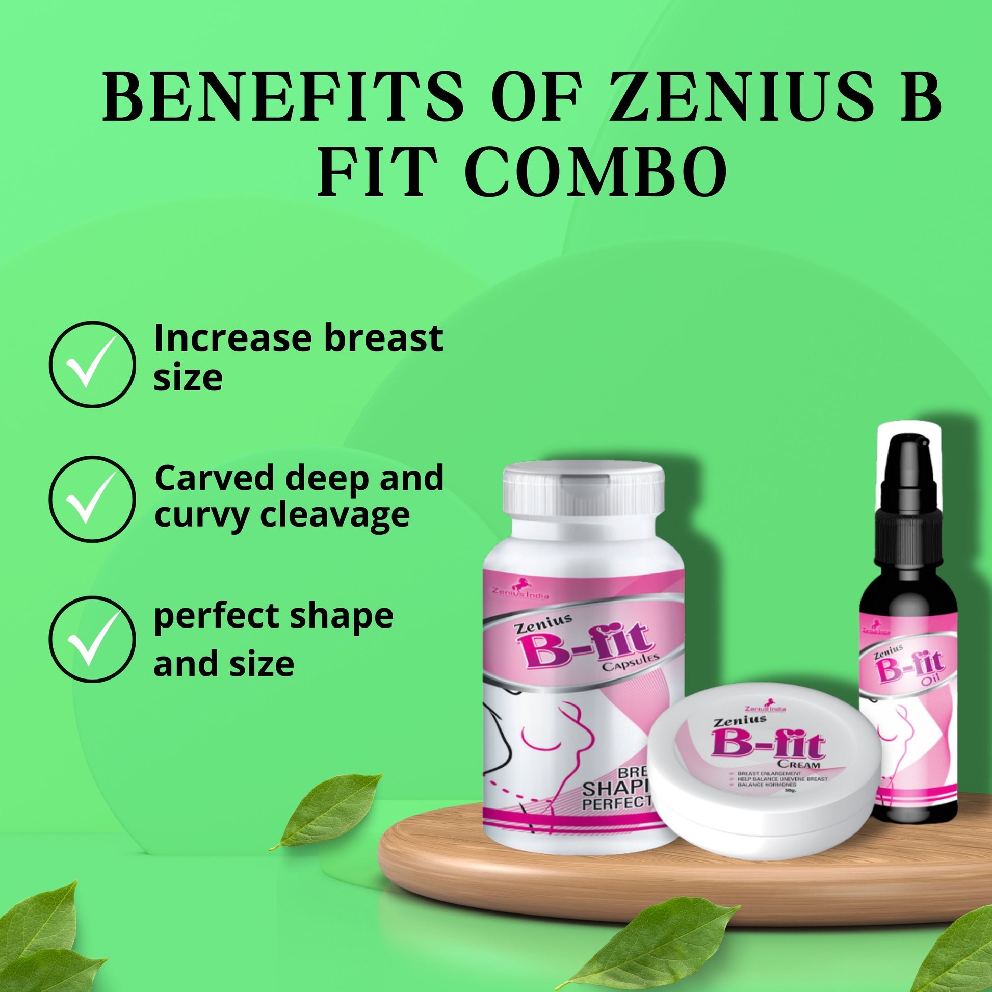 Zenius B Fit Combo for Breast enlargement & Breast increase medicine for Women's Helps to Improve Breast Size Naturally Zenius India