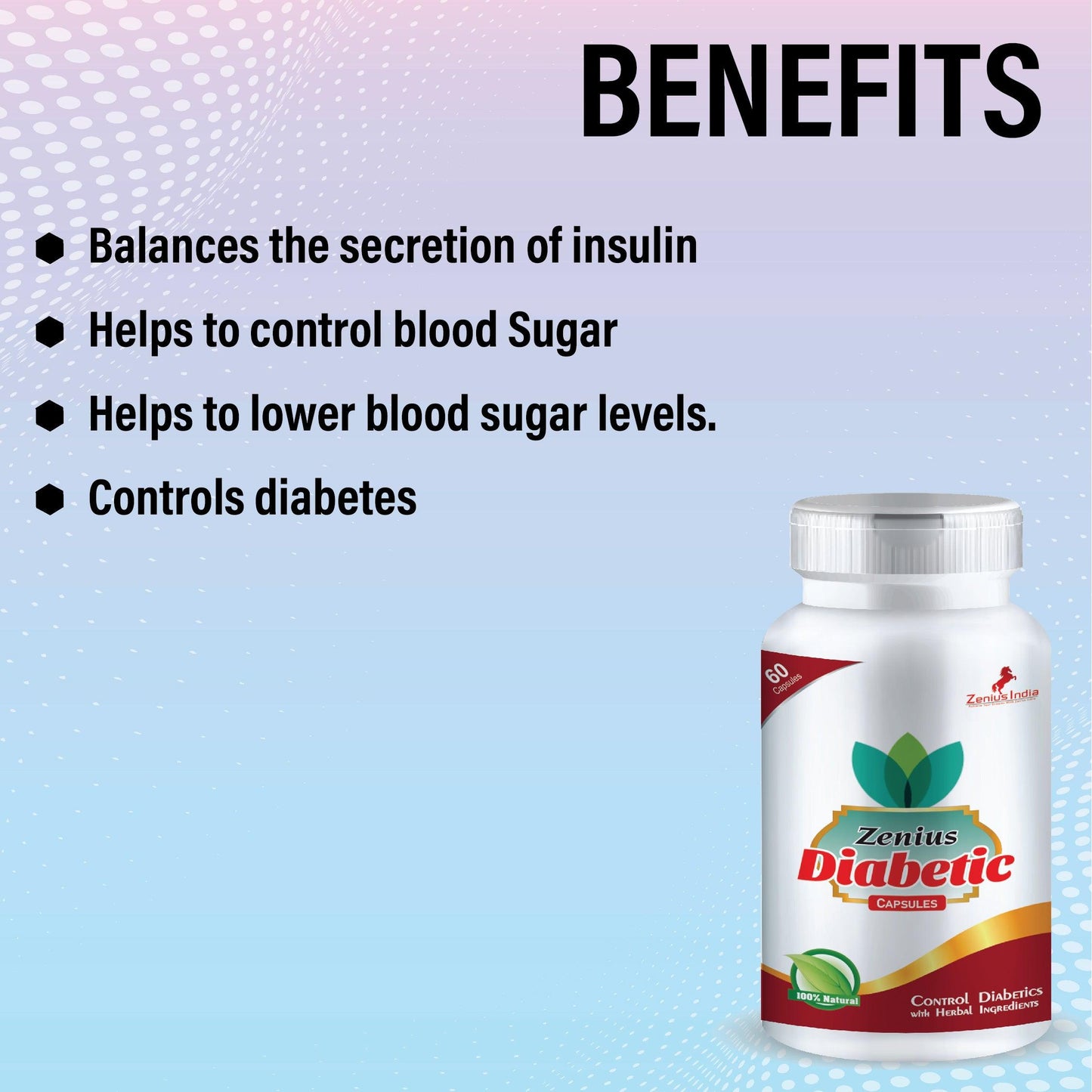 Zenius Diabetic Capsule for Suger and Diabetes Control Medicine - 60 CZenius Diabetic Capsule is the best diabetes treatment to control diabetes in a natural and safe manner. Best medicine for diabetes fights excess blood sugar, increaGeneral WellnessZenius IndiaDiabetes Control Medicine - 60 Capsules