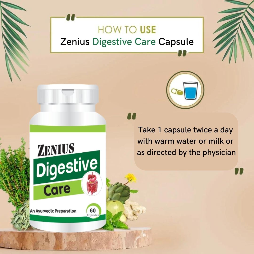 Zenius Digestive Care Capsule for Digestion and Absorption Medicine - 60 Capsules - Zenius India