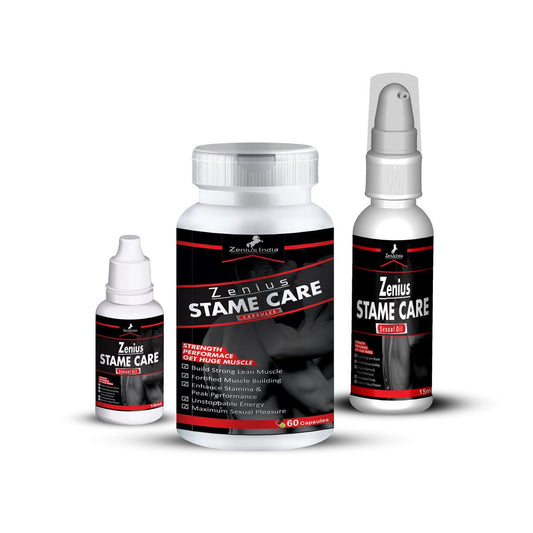 Zenius Stame Care Kit for Proper Men Sexual Solution Kit | Sexual Capsule & Oil for Men Long Time Zenius India