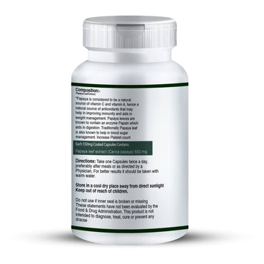 Zenius Pure Papaya Leaf Extract Capsule - Zenius India