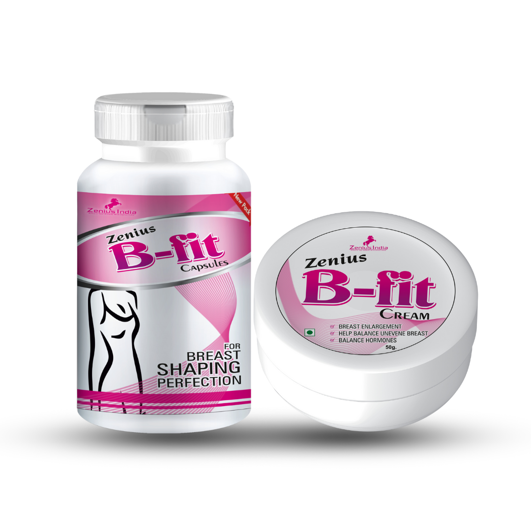 Zenius B Fit Kit for breast enlargement & Breast growth for Women's - 60 Capsules and 50gm Cream - Zenius India