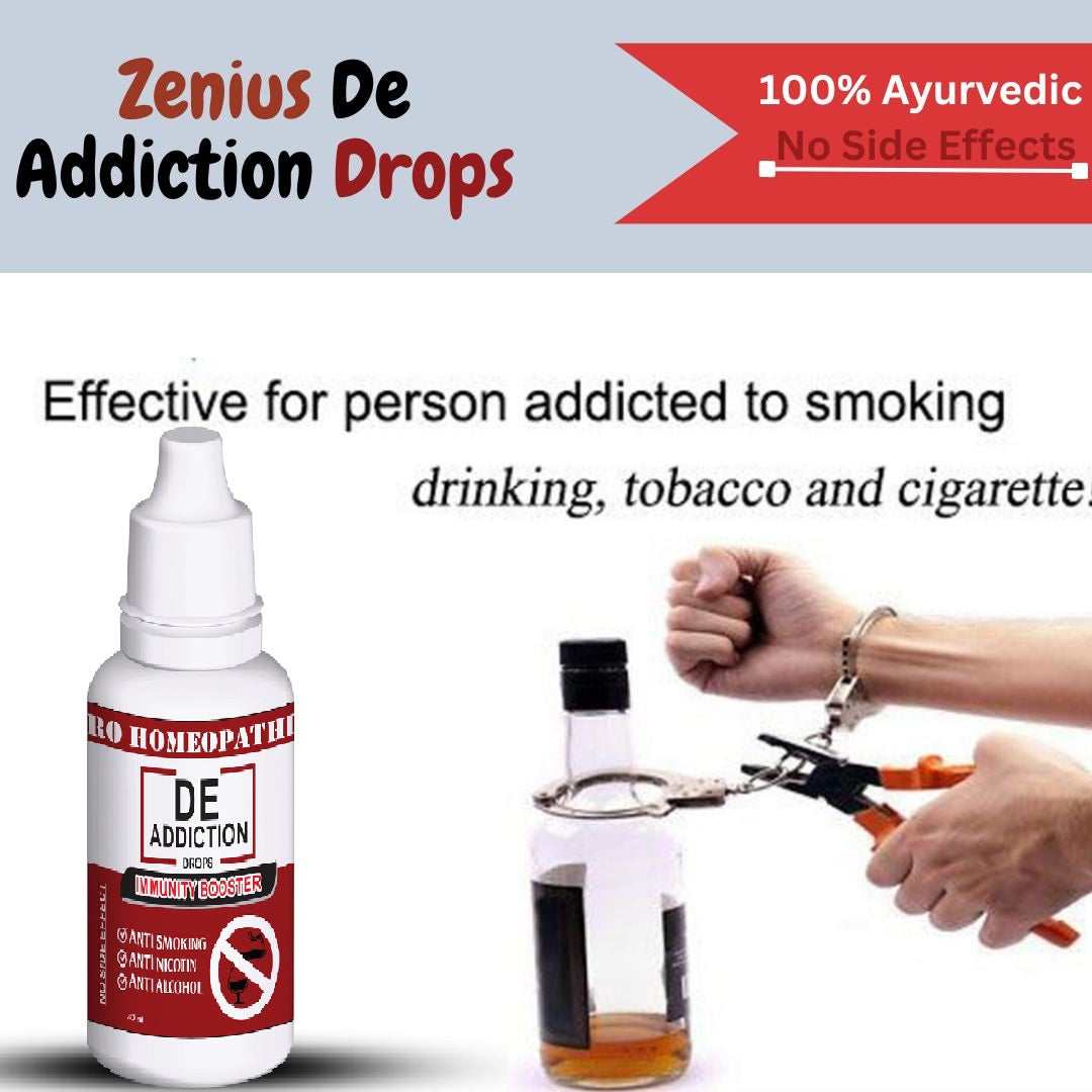 Zenius De Addiction Drops for Nasha mukti medicine & Addiction control medicine- 30ml - Zenius India