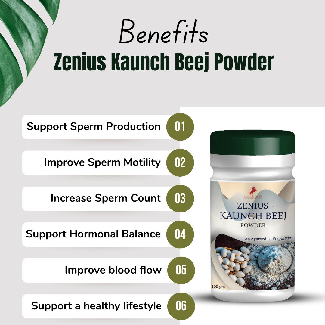 Zenius Kaunch Beej Powder for Sperm Count Increase Medicine - 100g - Zenius India