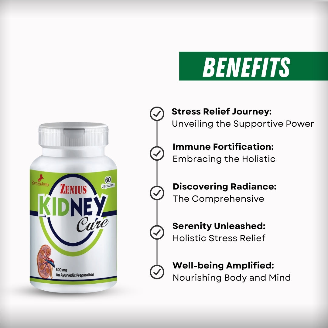 Zenius Kidney Care Capsule for kidney function relief - 60 capsules - Zenius India