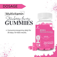 Zenius Multivitamin Gummies Daily Wellness for Growing Overall Health (Strawberry Flavour) - 30 Pcs. - Zenius India