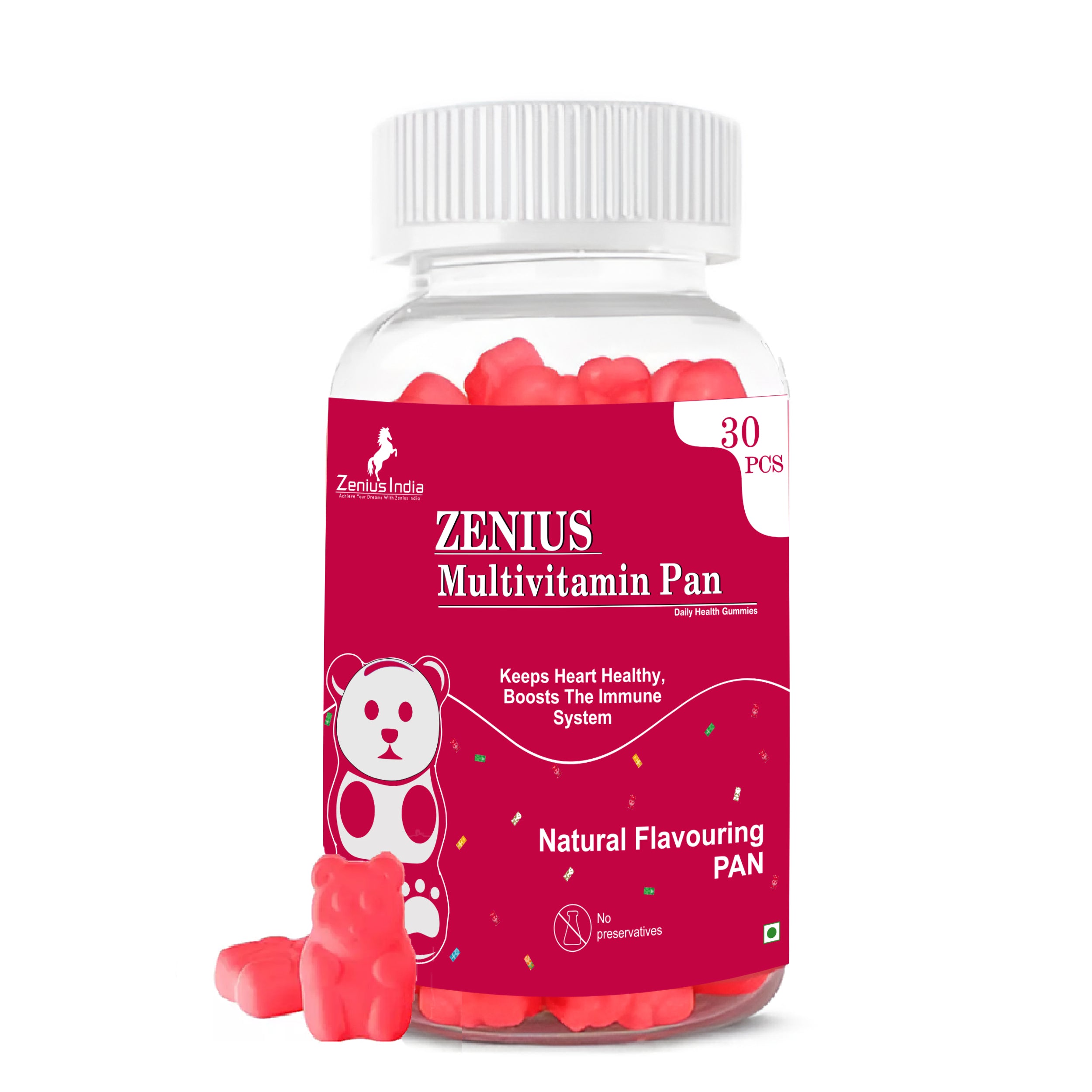 Zenius Pan Multivitamin Gummies for overall health and well-being ( Pan Flavor) - Zenius India