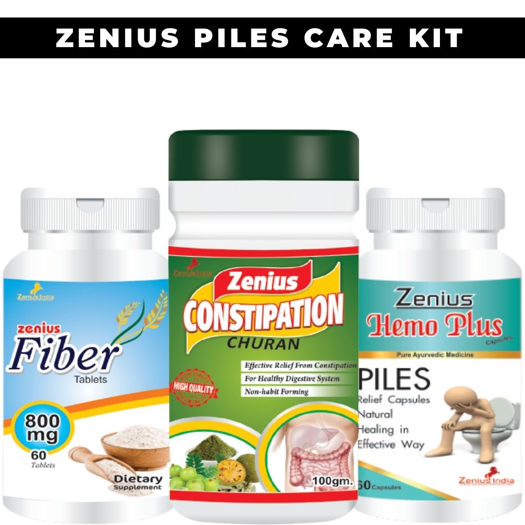 Zenius Piles Care Kit Beneficial for Treats All Types of Piles & Hemorrhoids - 100gm powder + 60 Capsule & Tablets - Zenius India