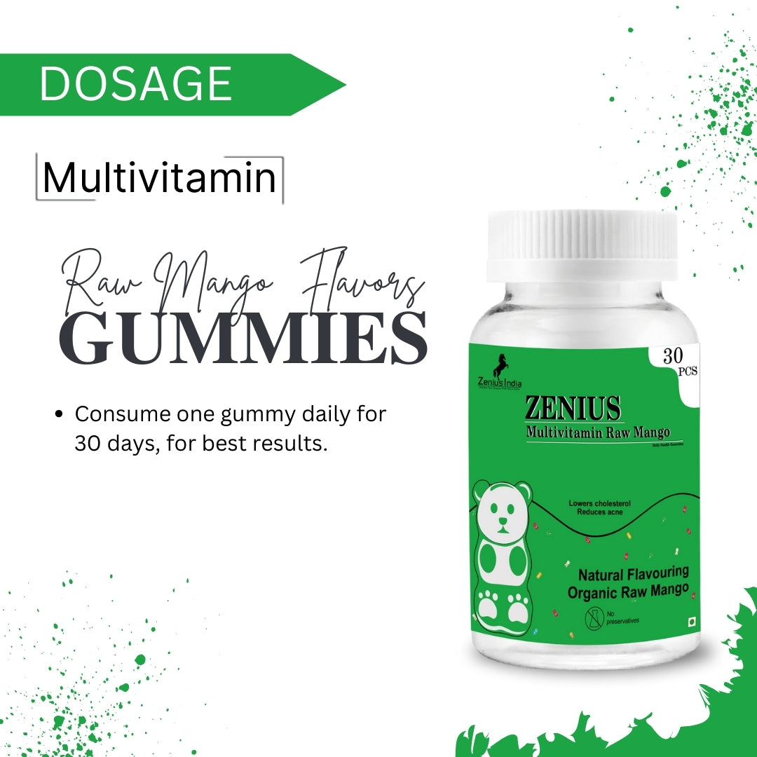 Zenius Raw Mango Multivitamin Gummies for immunity & Health - Zenius India