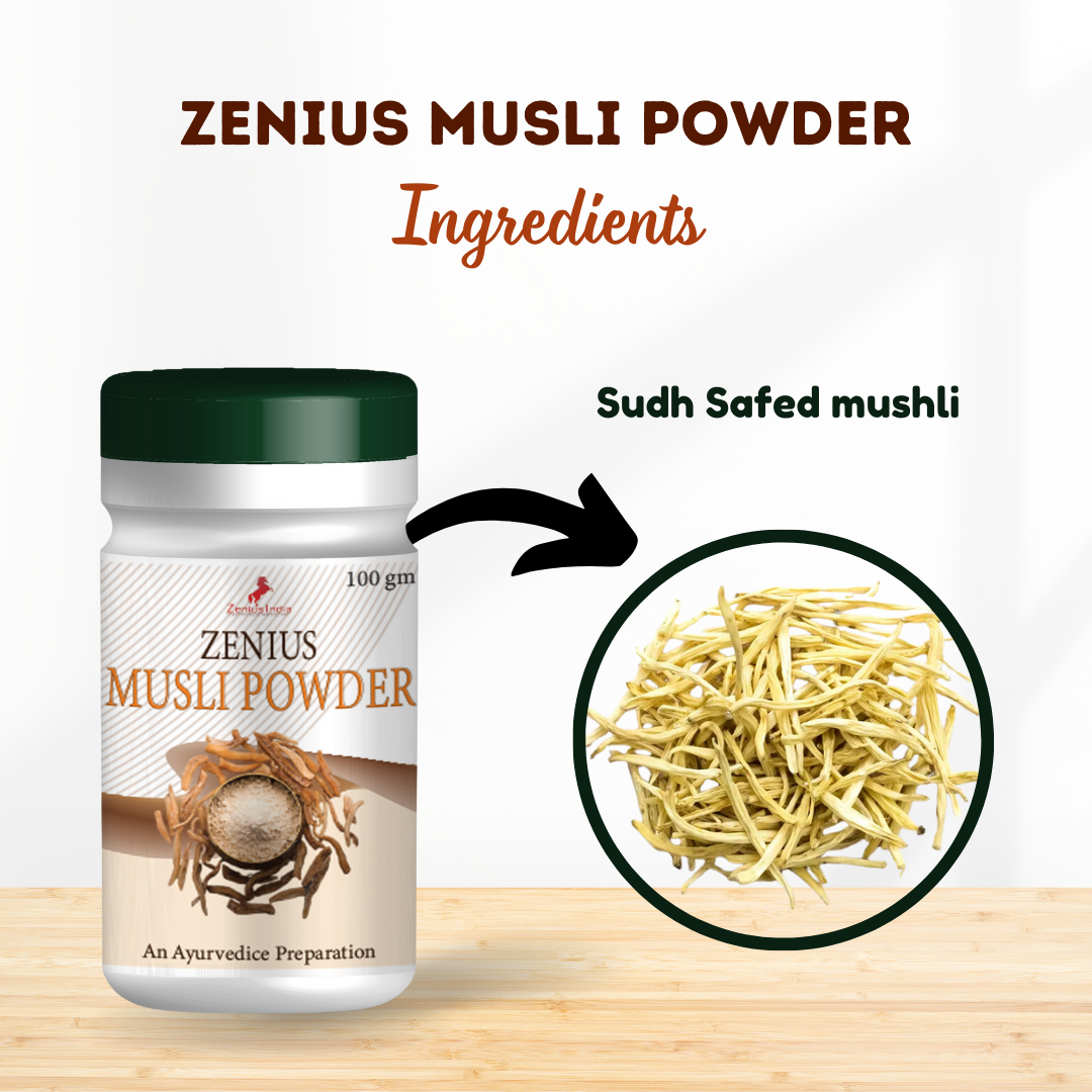 Zenius Musli Powder for Vitality and Vigour Power, Stamina Booster - 100g - Zenius India