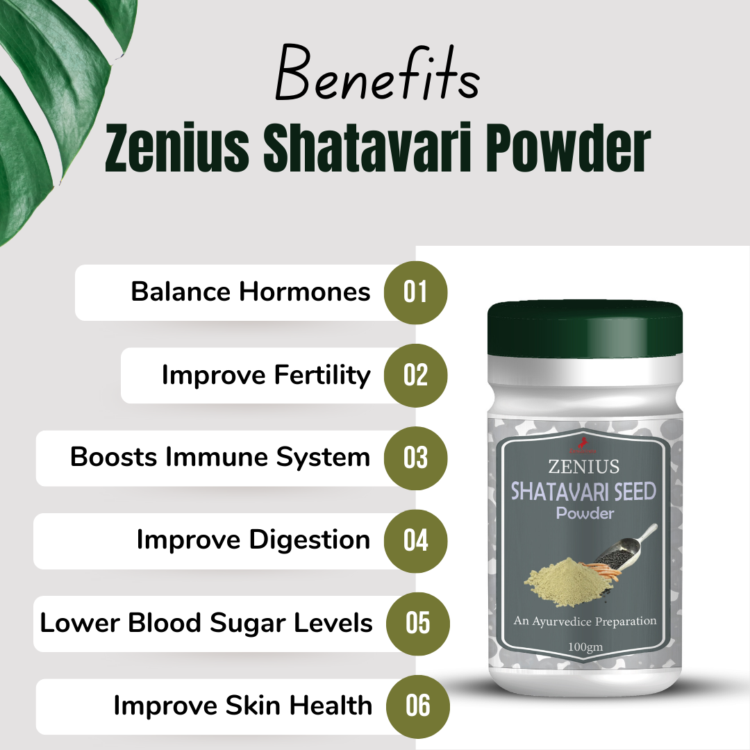 Zenius Shatavari seed Powder for strengthen the immune system - 100g - Zenius India