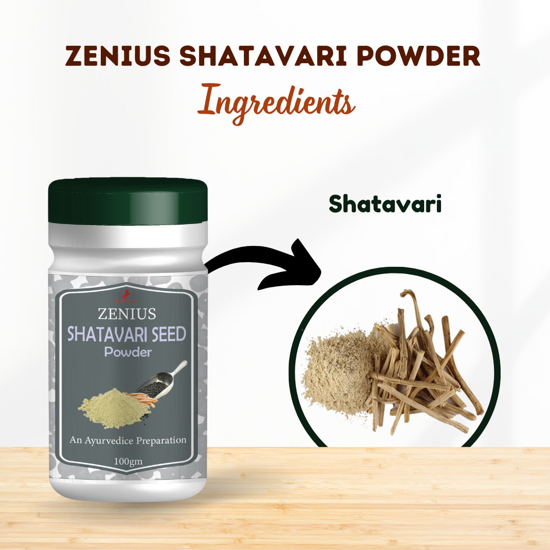 Zenius Shatavari seed Powder for strengthen the immune system - 100g - Zenius India