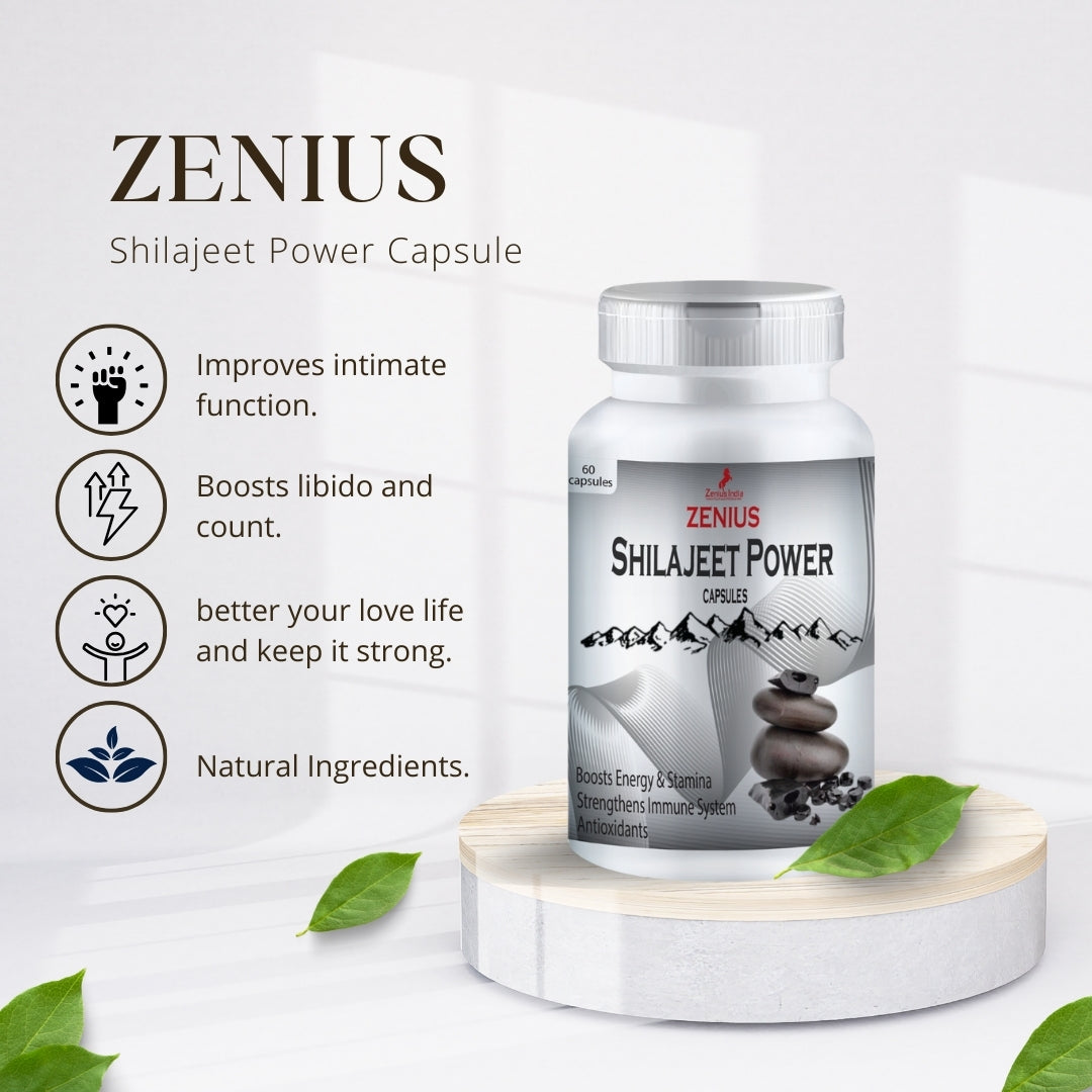 Zenius Shilajeet Power Capsule for Strength Stamina Endurance for Men- Pack of 60 Capsules - Zenius India