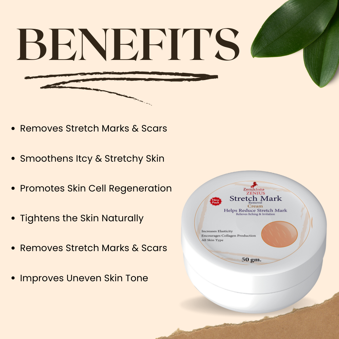 Zenius Stretch Mark Cream for All Skin Types-50G Cream - Zenius India