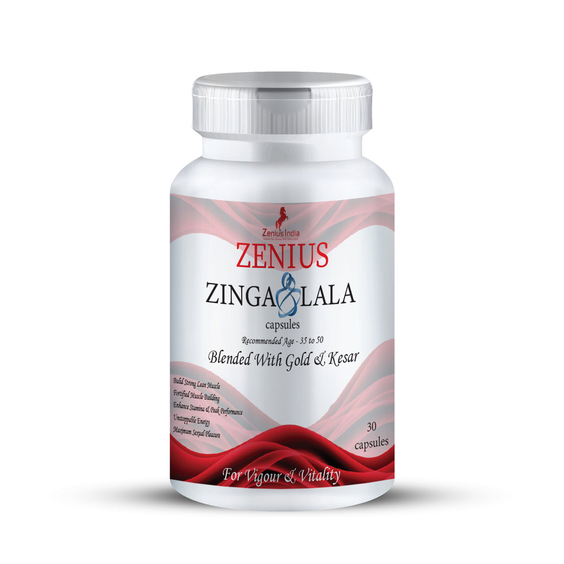 Zenius Zinga Lala Capsule for men with high power formula for Age 35-50yrs-30 Capsules - Zenius India