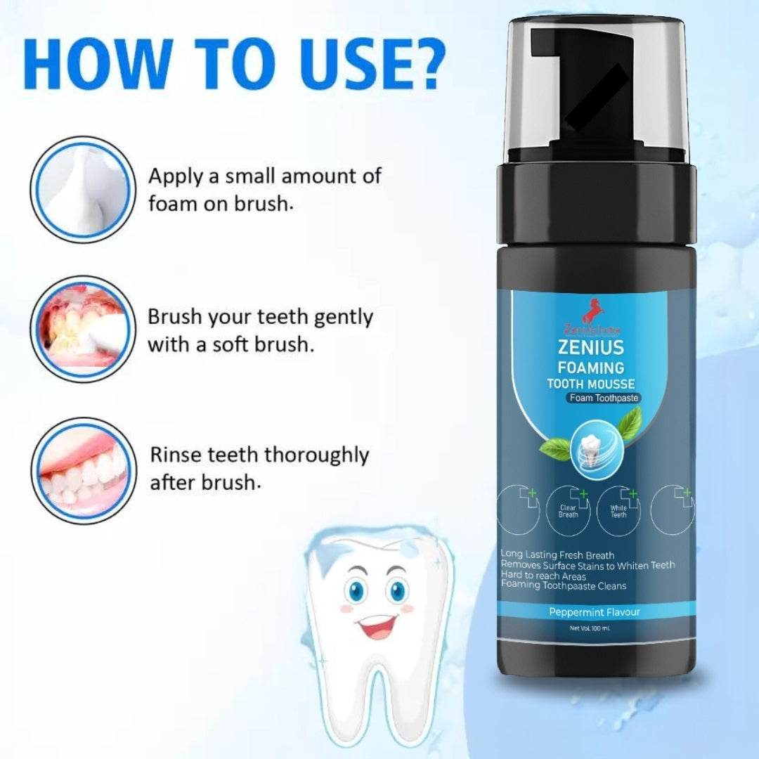 Zenius Foaming Tooth Mousse - Your Key to a Brighter, Whiter Smile - 100ml - Zenius India