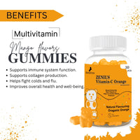 Zenius Vitamin C Gummies Delicious Daily Immune Support (Orange Flavour)- 30 Pes. - Zenius India