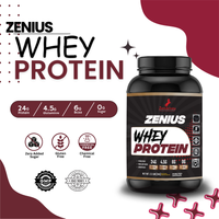 Zenius Whey Protein with Double Rich Chocolate Flavor Achieve Your Muscle-Building - 1Kg - Zenius India