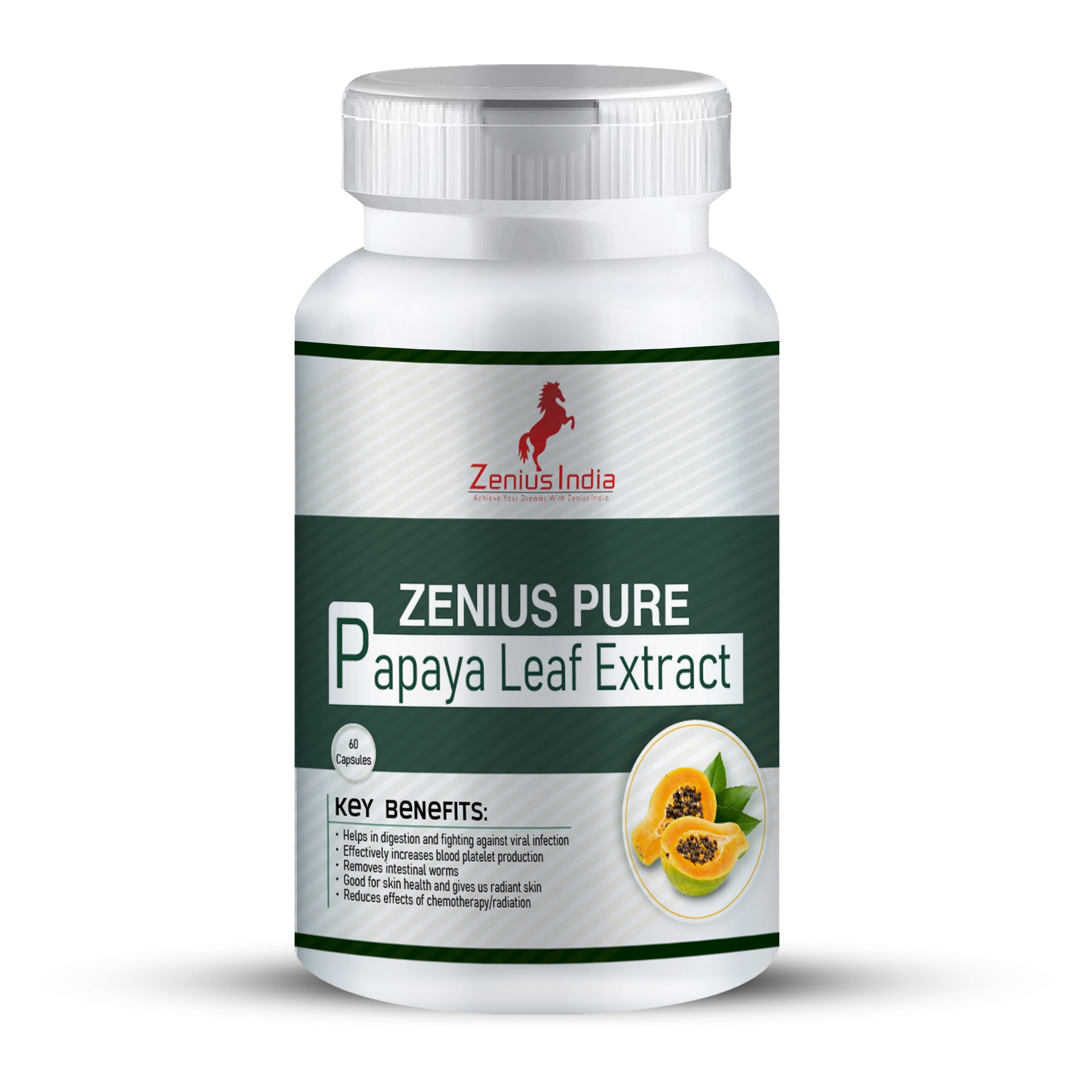 Zenius Pure Papaya Leaf Extract Capsule - Zenius India