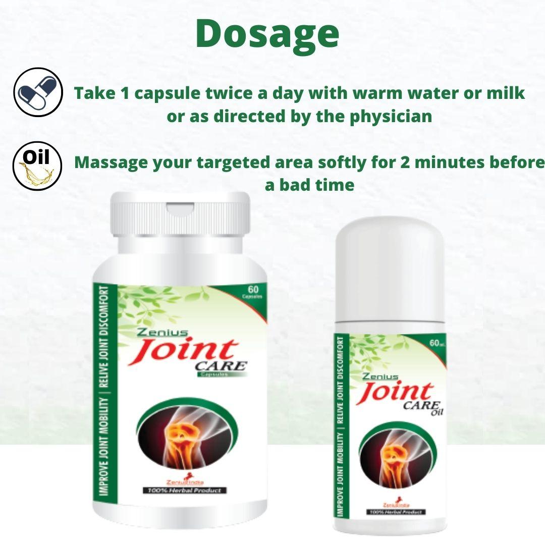 Zenius Joint Care Kit for Proper Solution of Joint Pain Treatment & JoZenius Joint care Kit is one of its kind, powerful and long-term benefit providing the herbal combination. It is highly beneficial for joint pain, muscles pain, arthGeneral WellnessZenius IndiaJoint Pain Treatment & Joint Support Supplement - 60 Capsules & 60ml Oil