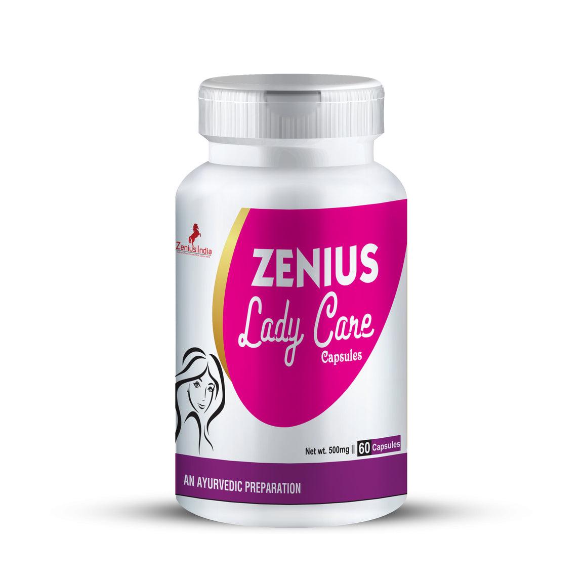 Zenius Lady Care Capsule for Leucorrhoea Treatment White Discharge Medicine - 60 Capsules - Zenius India